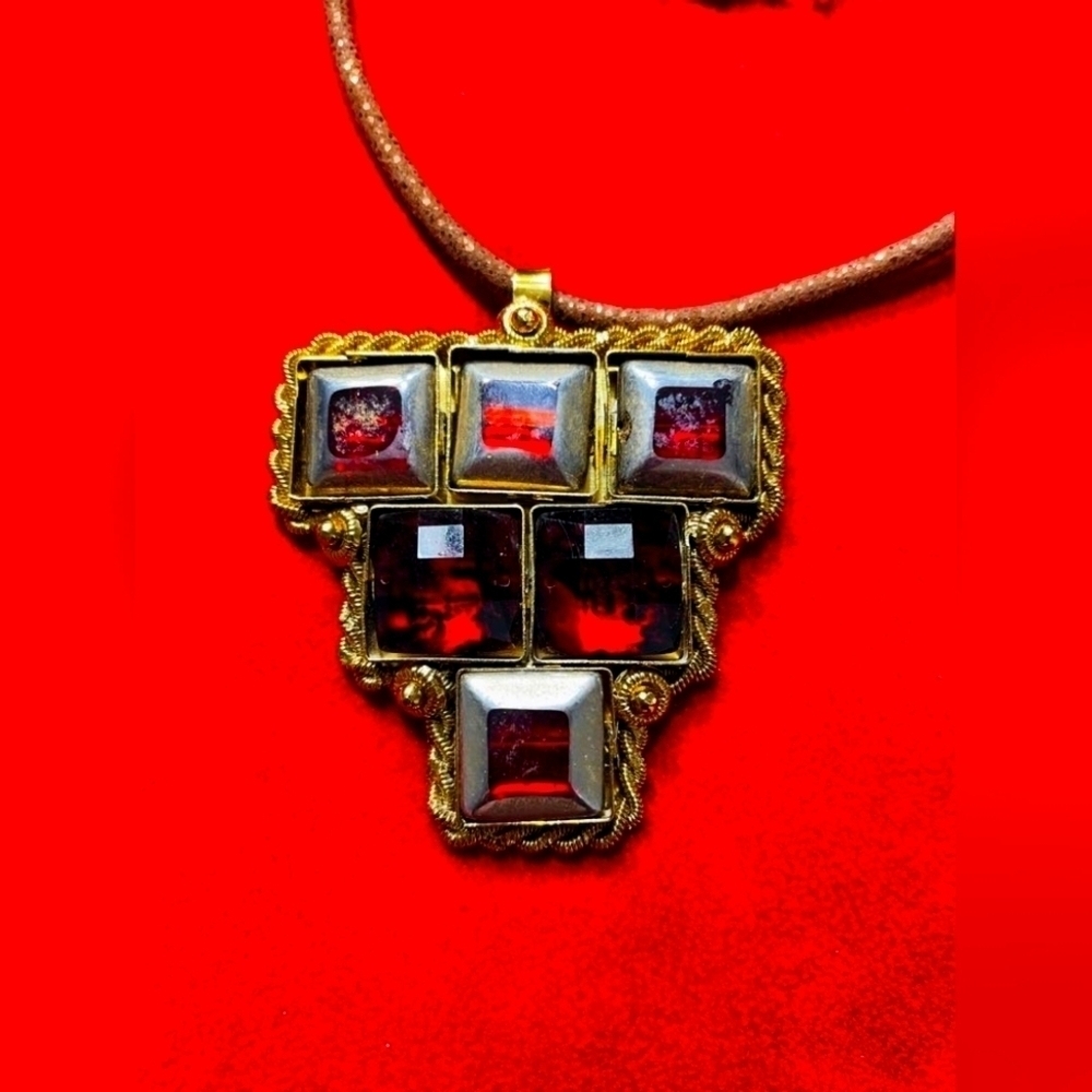 Women's beautiful red handmade necklace